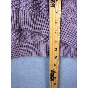 Wild Fable Womens Medium Mauve Purple Cable Knit Cropped High Low Sweater thumbnail 4