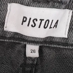 Pistola High Rise Cotton Straight Leg Black Distressed Denim Jeans Pants 26‎ thumbnail 3