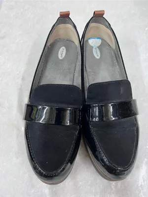 Dr. Scholl’s Black Slip-On Loafers glossy black brown trim 7.5 thumbnail 4