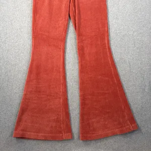 Aerie Corduroy Flare Pants Women's Small Short Burnt Orange Pull On Stretch thumbnail 2