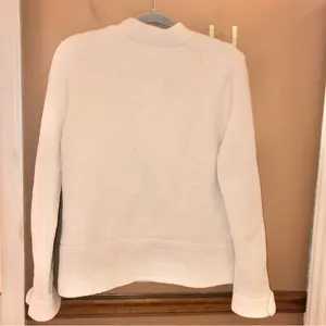 Kim Rogers Signature Knited Button Front Chenille Cardigan‎ Sweater Cream large thumbnail 2