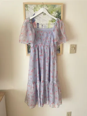 Abercrombie & Fitch Emerson Floral Angel Sleeve Midi Dress Medium Petite thumbnail 6