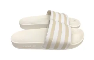 Adidas Adilette Sandals Off White Neutral Slip On Slides Size Women's 9 thumbnail 1