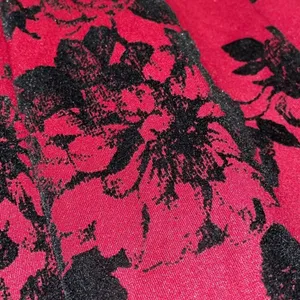Teeze Me Vintage Red Formal Halter Mermaid Dress Juniors 1 Velvet Floral USA thumbnail 10