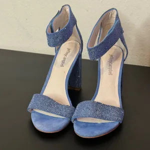 Jeffrey Campbell Blue Rhinestone Block Heels Mismatched Size Left 7.5 Right 8 thumbnail 13