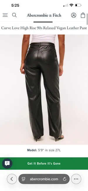Abercrombie Leather Vegan Pants Curve Love thumbnail 2