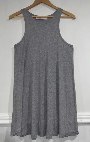 Free People Beach dress tunic soft ribbed gray thumbnail 1