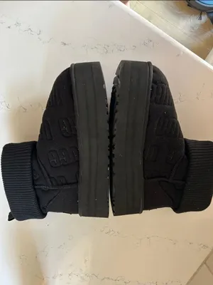 UGG NEW Classic Mini Platform Felted Black Sheepskin Boots, Black, size 12, NWO thumbnail 7