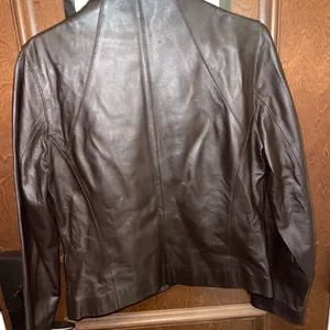Vintage Brown Faux Leather Jacket by Revue Size 8 thumbnail 6
