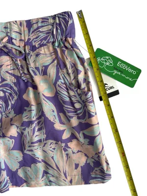 Rip Curl NWT Palm Party Shorts Sz S Purple Tropical Print EcoVero Boho Summer thumbnail 10