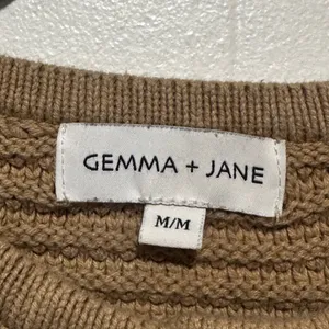 Gemma‎ + Jane tan cardigan knit size m with buttons cotton blend thumbnail 3