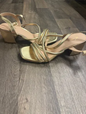 Xappeal Metallic Gold Strappy Slingback Heels thumbnail 2