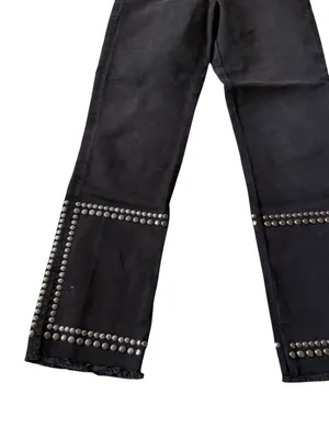 FRAME Le High Straight Studded Black Jeans Size 27 thumbnail 7