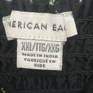 American Eagle Black Floral Twist‎ Front Smocked Back Cami Top Sleeveless XXL thumbnail 4