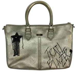 COLE HAAN Tote Bag Gold Customized w Graffiti thumbnail 1