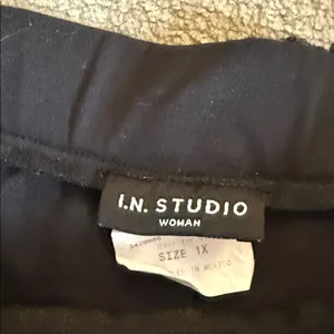 I.N. studio black leggings with leather accents XL thumbnail 4