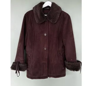 Vtg Penny Lane Jacket Coat Size M Y2K Boho Indie Faux Fur Lined 90’s Bro…​​​​ thumbnail 2