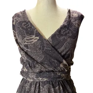 WESTON WEAR S‎ Brown Floral Wrap Midi Dress Whimsygoth Boho Fairy Y2K thumbnail 3