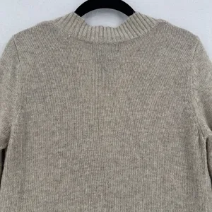 Cynthia Rowley Long Zip Cardigan M Beige Angora Wool Blend Duster Coastal Preppy thumbnail 5
