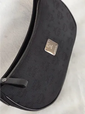 MCM Vintage Black Visetos Hobo Shoulder thumbnail 2