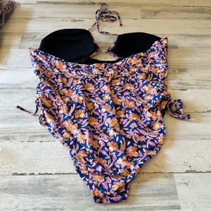 NWT J. Crew Liberty Halter cutout one-piece in painted block print BH510 Sz‎ 24 thumbnail 7