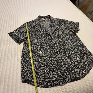 Victoria’s Secret PJ Pajama Button Up Shirt Top Sz L Large Black & Pink thumbnail 6