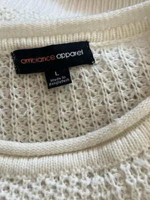 Cream Waffle knit sweater. Size L thumbnail 7