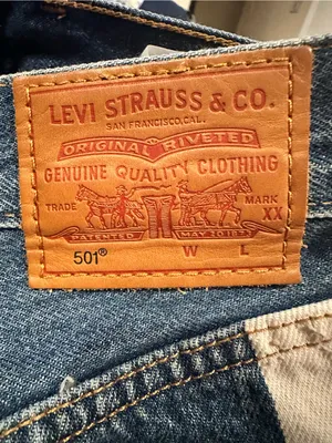 LEVIS Colorblock High-Rise MOTO SHOW TEETH ZIPPER CUFF Jeans 27 thumbnail 13