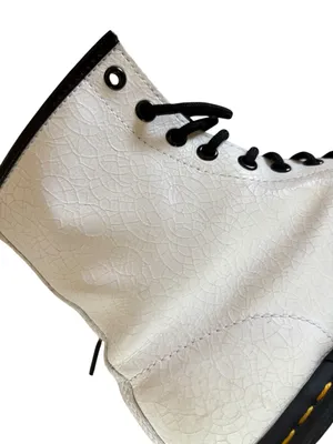 Dr Doc Martens 1460 White Black Crackle Patent Lamper Smooth Leather Womens 7 thumbnail 8