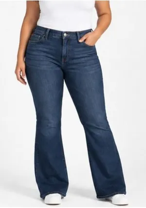 Lee Legendary Womens Flare Jeans Size 18M Inner Strength Blue Stretch 33 Inseam thumbnail 1