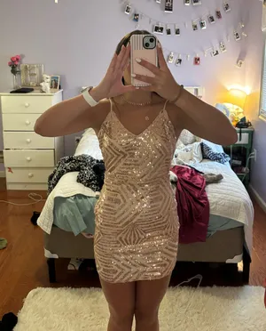 Lulus Homecoming Dress Gold thumbnail 1