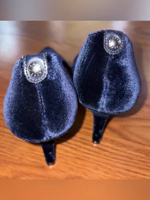 Michael Kors Blue Velvet Women's heels with Cutout Detail thumbnail 3