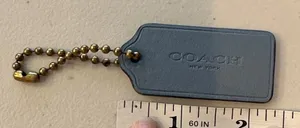 Coach Blue Leather Hangtag thumbnail 1