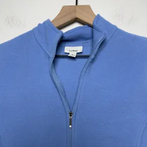 LL Bean Women Mountain Classic Vest Sweater M Blue Polartec Fleece Full Zip‎ thumbnail 2