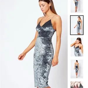 Club L London Pink Crushed Velvet Cami Midi strapless kentucky derby Party Dress thumbnail 3