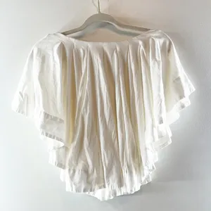 Maeve Anthropologie Ruffle Swing Top Blouse White Small thumbnail 6