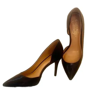 New JESSICA SIMPSON Prizma D'Orsay Black Heels Pumps US 10 thumbnail 1