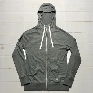 New - New Era - Women’s Grey Cotton Sueded Zipped Hoodie - Size Large thumbnail 2