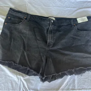 NEW Abercrombie & Fitch Women's Cut Off Black Shorts 90s Relaxed 37/24 High Rise thumbnail 1