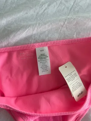 Pink Ribbed Aerie Bikini Bottoms thumbnail 3