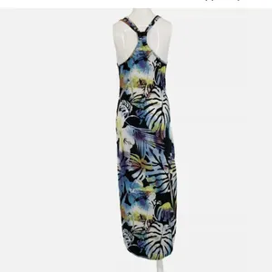 Derek Heart High Low‎ Dress Medium Tropical Floral Racerback Sleeveless Summer thumbnail 2