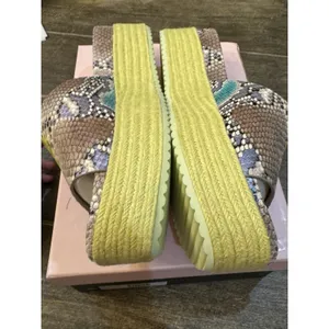 kate spade Zia‎ Espadrille Platform Sandal Snake Print Leather Slide Size 11 thumbnail 8