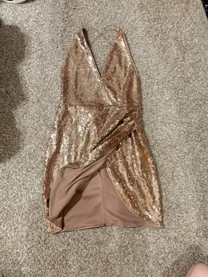 Gold Sequin Mini Dress thumbnail 5
