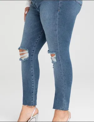 Good American Good Waist Crop Raw Edge High Rise Skinny Jeans Plus Size 22 NWT thumbnail 3