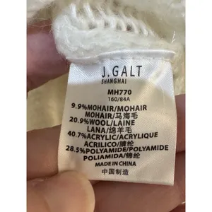 John Galt White Button Front Tie Cardigan Wool Angora Blend White One‎ Size thumbnail 7