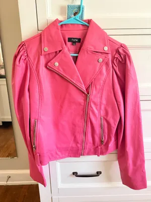 FATE Pink Leather Jacket  thumbnail 1