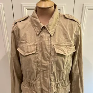 Gap Women's Khaki Utility Jacket‎ Safari Military Cotton Lightweight thumbnail 2