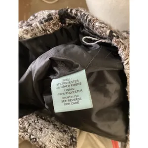 Maurices Womens Black White Brown Plaid Belted Pea Coat‎ Jacket Size S Small thumbnail 7