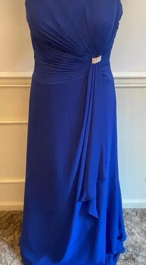 Symphony of Venus Strapless Cobalt Royal Blue Maxi Evening Gown Formal Prom thumbnail 1