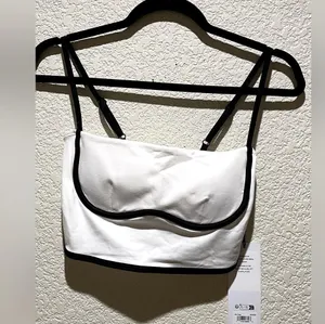 Alo Yoga NWT Airbrush Streamline Bra Tank Top Ivory Black Size S thumbnail 6